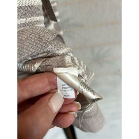Chico’s Women’s Sweater Striped V-Neck Pullover Size 3 (XL/XXL) Gray Neutral New - Picture 12 of 12